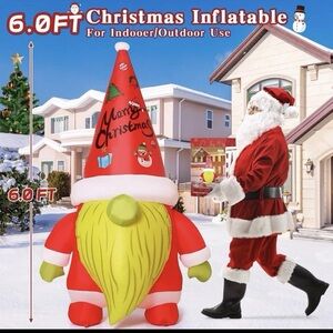 6 FT Christmas Inflatables Gnomes Outdoor Decorations‎ Blow Up Yard Decor